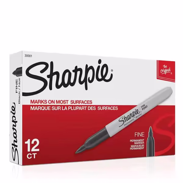 Sharpie Permanent Markers, Fine Point, Black Ink (12-Pack) - Image 4