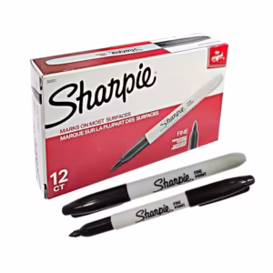 Sharpie Permanent Markers, Fine Point, Black Ink (12-Pack)