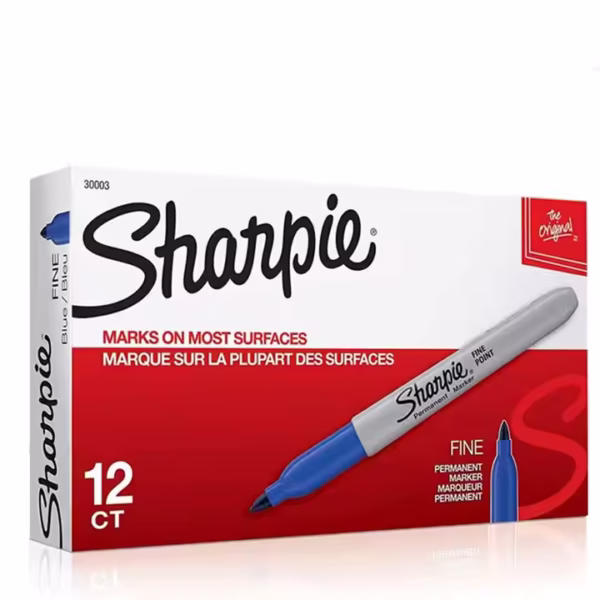 Sharpie Permanent Markers, Fine Point, Black Ink (12-Pack) - Image 2